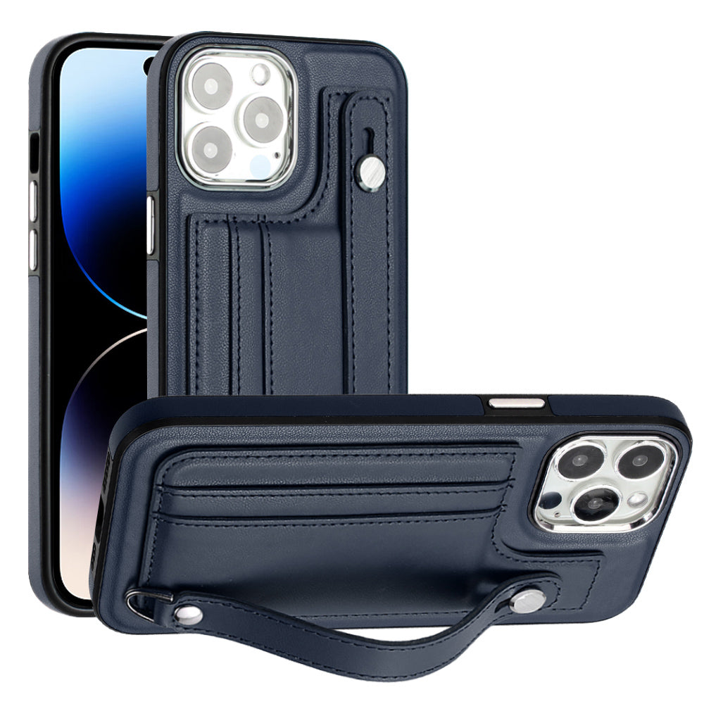 YB Leather Coating Series-5 Kickstand Case for iPhone 14 Pro Leather Coated TPU Phone Cover with Card Slots YB Leather Coating Series-5 Kickstand Case for iPhone 14 Pro Leather Coated TPU Phone Cover with Card Slots
